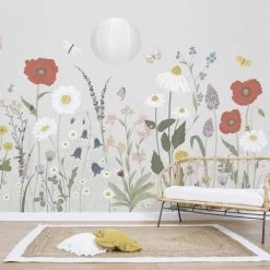 Lilipinso Stickers Et Papiers-peint Enfant Décor Mural Fleur En Papier Multicolore 4m X 2,48 M