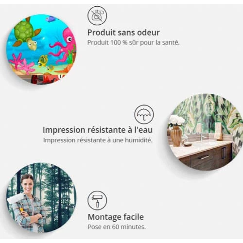 Artgeist Stickers Et Papiers-peint Enfant Papier Peint Enfant Animaux Pour Kids Blanc Et Multicolore – Image 4