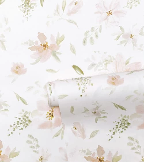 Lilipinso Stickers Et Papiers-peint Enfant Papier Peint Fleurs En Papier Rose 50cm X 10m – Image 3