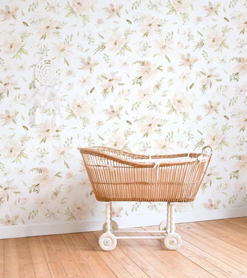 Lilipinso Stickers Et Papiers-peint Enfant Papier Peint Fleurs En Papier Rose 50cm X 10m