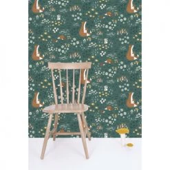 Lilipinso Stickers Et Papiers-peint Enfant Papier Peint Forêt En Papier Vert émeraude 50cm X 10m