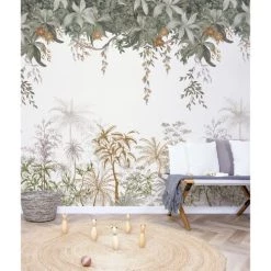 Lilipinso Stickers Et Papiers-peint Enfant Papier Peint Jungle Indonésienne En Papier Marron 2m X 2,48m