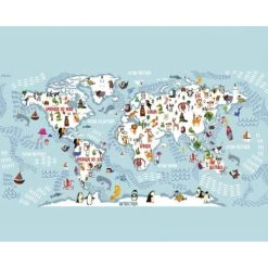 Lé Papiers De Ninon Stickers Et Papiers-peint Enfant Papier Peint Panoramique En Papier Bleu Clair 336x270