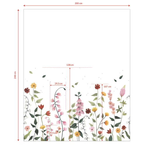 Lilipinso Stickers Et Papiers-peint Enfant Papier Peint Panoramique Fleurs En Papier Multicolore 2m X 2,48m – Image 3