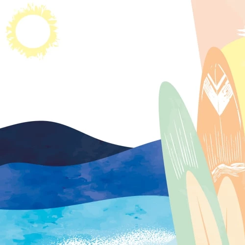 99Déco Stickers Et Papiers-peint Enfant Papier Peint Panoramique Graphique Surf Plage 336x270cm – Image 3