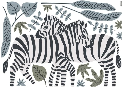 Lilipinso Stickers Et Papiers-peint Enfant Planche De Stickers Décoratifs Zèbres Multicolore