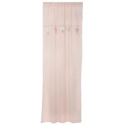 Maisons Du Monde Rideaux Enfant Rideau Bébé à Passants En Coton écru, Rose Et Doré à L'unité 110x250