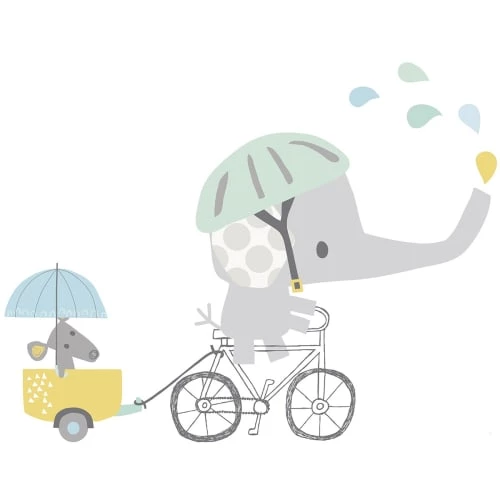 Lilipinso Stickers Et Papiers-peint Enfant Sticker éléphant En Vinyle Mat Gris
