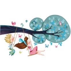 Acte Deco Stickers Et Papiers-peint Enfant Sticker Mural Balançoire Fille Et Garçon Pour Enfant - 110x60