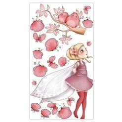 Acte Deco Stickers Et Papiers-peint Enfant Sticker Mural Fée Debout Et Papillons Pour Enfant - 110x60