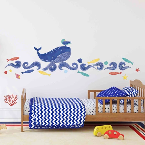 Draeger Paris Stickers Et Papiers-peint Enfant Sticker Mural Grande Baleine Bleue – Image 2