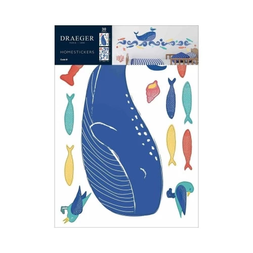 Draeger Paris Stickers Et Papiers-peint Enfant Sticker Mural Grande Baleine Bleue – Image 4