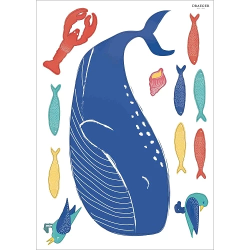 Draeger Paris Stickers Et Papiers-peint Enfant Sticker Mural Grande Baleine Bleue – Image 5