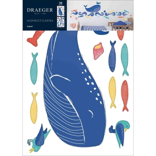 Draeger Paris Stickers Et Papiers-peint Enfant Sticker Mural Grande Baleine Bleue – Image 6