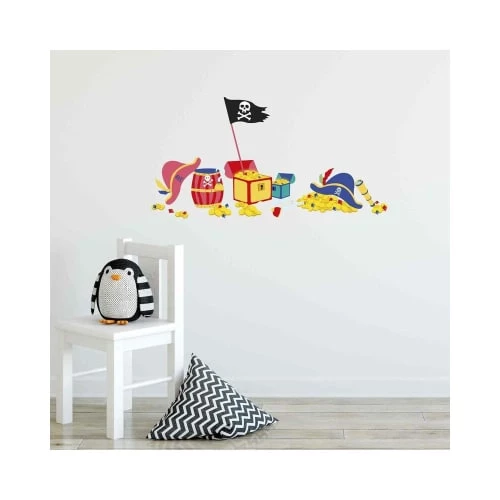 Draeger Paris Stickers Et Papiers-peint Enfant Sticker Mural Pirate Chapeau Et Trésor – Image 3