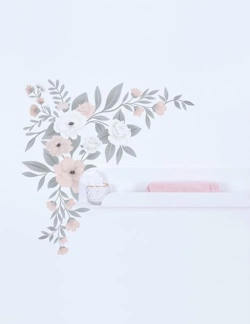 Lilipinso Stickers Et Papiers-peint Enfant Stickers Décoration Fleurs En Vinyle Mat Bleu 64x90 Cm – Image 2