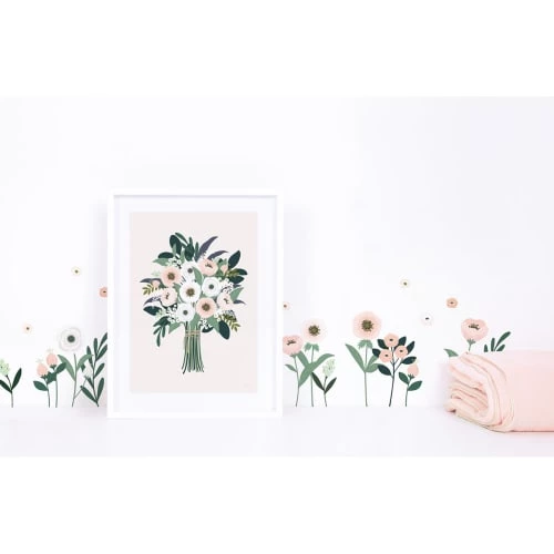 Lilipinso Stickers Et Papiers-peint Enfant Stickers Fleurs En Vinyle Mat Rose – Image 2