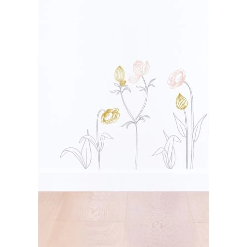 Lilipinso Stickers Et Papiers-peint Enfant Stickers Fleurs En Vinyle Mat Rose 108x52 Cm – Image 6