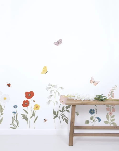 Lilipinso Stickers Et Papiers-peint Enfant Stickers Fleurs Sauvages En Vinyle Mat Multicolore 64x130 Cm – Image 2