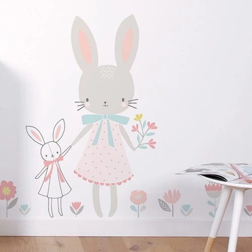 Lilipinso Stickers Et Papiers-peint Enfant Stickers Lapin En Vinyle Mat Rose 58x90 Cm – Image 3