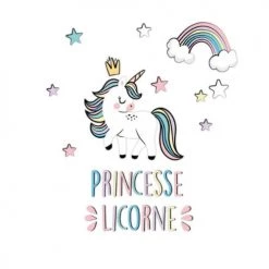 STC Stickers Et Papiers-peint Enfant Stickers Muraux Princesse Licorne 42,7x42cm