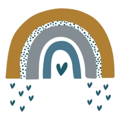 Decochic Stickers Et Papiers-peint Enfant Stickers Mureaux En Vinyle Arc En Ciel Bleu Et Moutarde