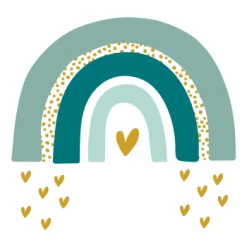 Decochic Stickers Et Papiers-peint Enfant Stickers Mureaux En Vinyle Arc En Ciel Vert Et Moutarde