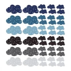 Decochic Stickers Et Papiers-peint Enfant Stickers Mureaux En Vinyle Nuages Bleu Et Gris
