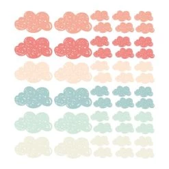 Decochic Stickers Et Papiers-peint Enfant Stickers Mureaux En Vinyle Nuages Pêche Et Vert