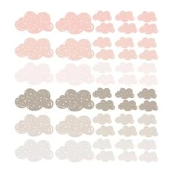 Decochic Stickers Et Papiers-peint Enfant Stickers Mureaux En Vinyle Nuages Rose Et Gris Tourterelle