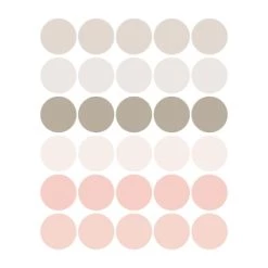 Decochic Stickers Et Papiers-peint Enfant Stickers Mureaux En Vinyle Rondes Rose Et Gris Tourterelle