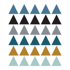 Decochic Stickers Et Papiers-peint Enfant Stickers Mureaux En Vinyle Triangles Bleu Et Moutarde