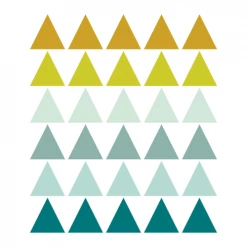 Decochic Stickers Et Papiers-peint Enfant Stickers Mureaux En Vinyle Triangles Vert Et Moutarde