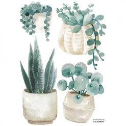 Lilipinso Stickers Et Papiers-peint Enfant Stickers Plantes En Vinyle Mat Vert