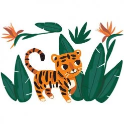 Lilipinso Stickers Et Papiers-peint Enfant Stickers Tigre, Thème Jungle En Vinyle Mat Vert