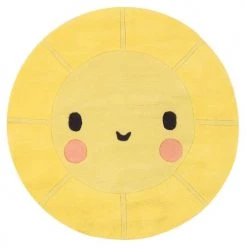 Lilipinso Tapis Enfant Tapis Bébé Soleil En Coton Jaune