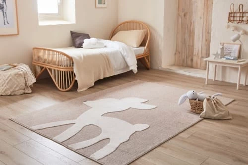 Nazar Tapis Enfant Tapis Beige Et Crème Motif En Relief Bambi Doux - 160x230 – Image 2