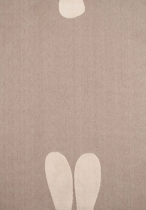 Nazar Tapis Enfant Tapis Beige Et Crème Motif En Relief Lapin Doux - 80x150