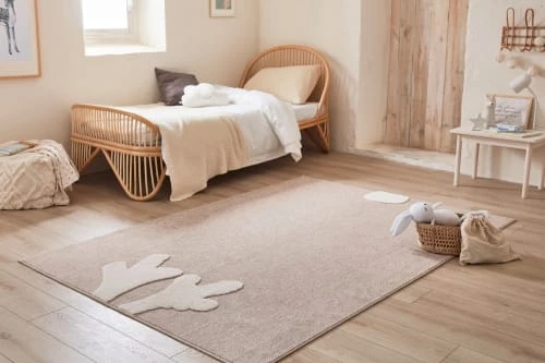 Nazar Tapis Enfant Tapis Beige Et Crème Motif En Relief Renne Doux - 160x230 – Image 2