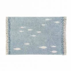 Lorena Canals Tapis Enfant Tapis Coton Bleu Motif Poissons 120x190cm