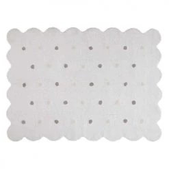 Lorena Canals Tapis Enfant Tapis Coton Forme Biscuit Blanc 120x160