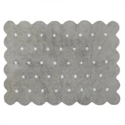 Lorena Canals Tapis Enfant Tapis Coton Forme Biscuit Gris 120x160