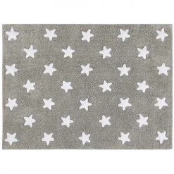Lorena Canals Tapis Enfant Tapis Coton Gris Motif étoile 120x160