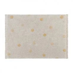 Lorena Canals Tapis Enfant Tapis Coton Lavable Dots Jaune 120x160cm