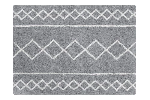 Lorena Canals Tapis Enfant Tapis Coton Lavable Naturel Gris 120x160cm