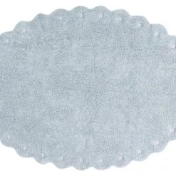 Lorena Canals Tapis Enfant Tapis Coton Lavable Pomme De Pin Bleu Perle 130x180cm