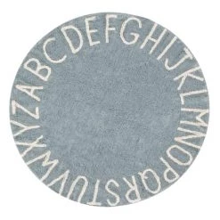 Lorena Canals Tapis Enfant Tapis Coton Motif Alphabet Bleu D150cm