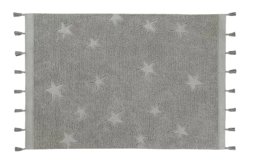 Lorena Canals Tapis Enfant Tapis Coton Motif Star Gris 120x175cm
