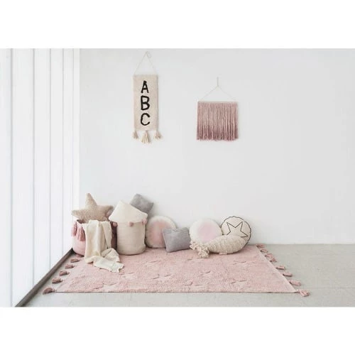 Lorena Canals Tapis Enfant Tapis Coton Motif Star Rose 120x175cm – Image 3