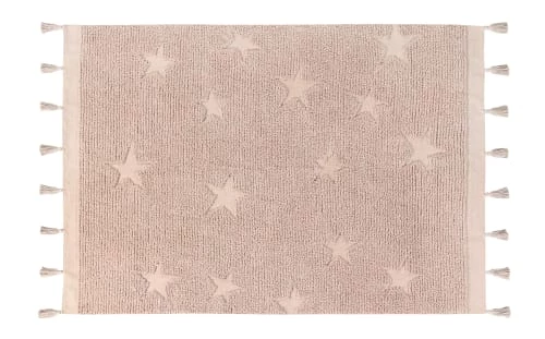 Lorena Canals Tapis Enfant Tapis Coton Motif Star Rose 120x175cm